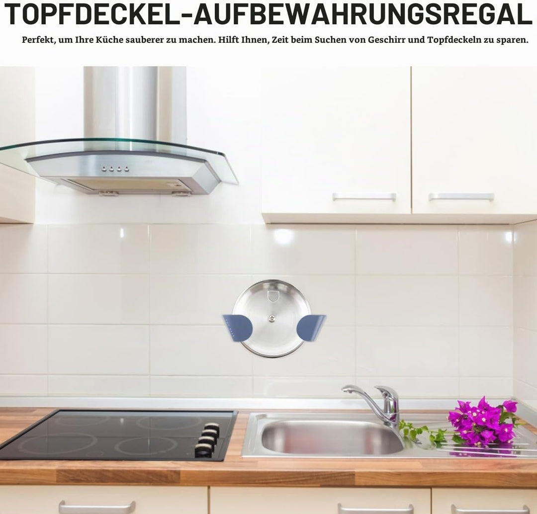 Cabilock 5 Paar Topfdeckel Wandhalter Wandmontage Pfanne Deckel Rack Selbstklebende Topfdeckel Rack
