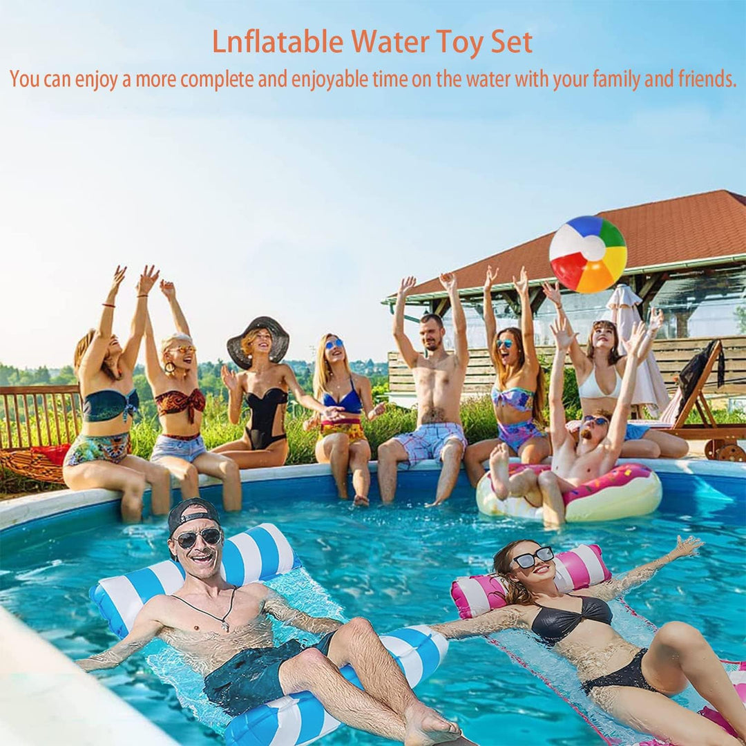 Aufblasbares Schwimmbett, 2 Stück 4 in 1 Pool Aufblasbare Hängematte, Aufblasbare Wasserhängematte S