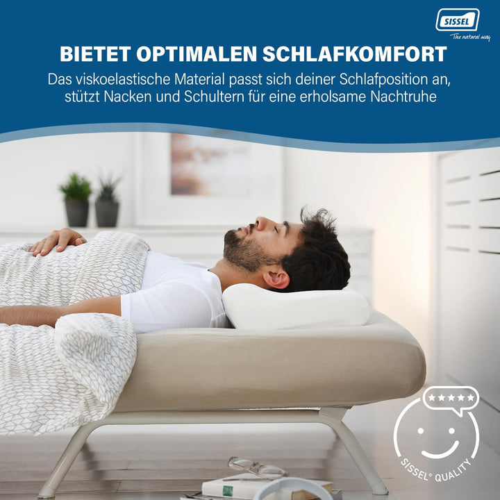 SISSEL Unisex-Erwachsene Nackenkisssen Nackenkissen Soft, Inkl. Bezug Nackenstützkissen, Ecru, 47 x