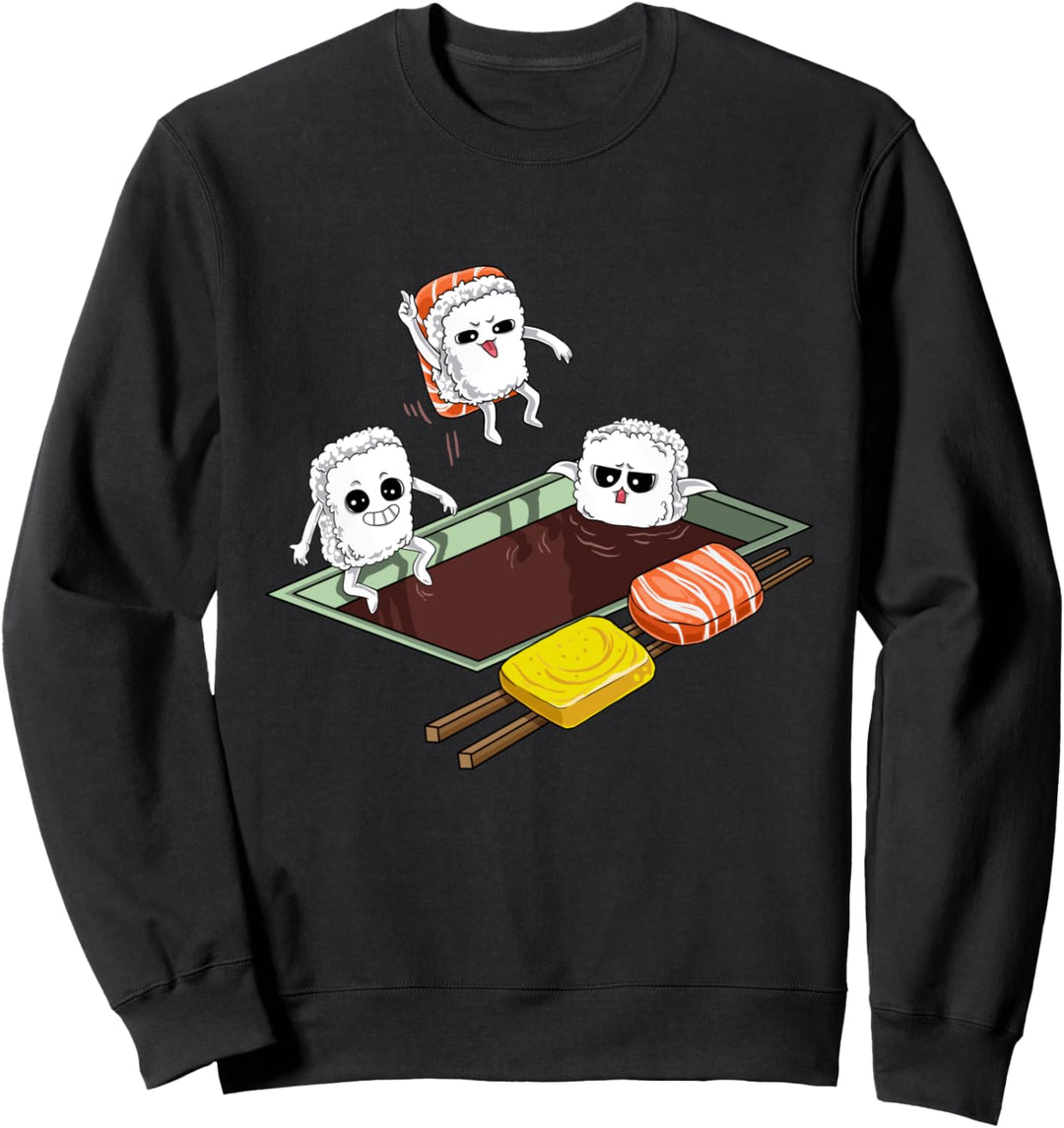Sushi Soya Pool Reis Stäbchen Lachs Fisch Japan Kawaii Sweatshirt