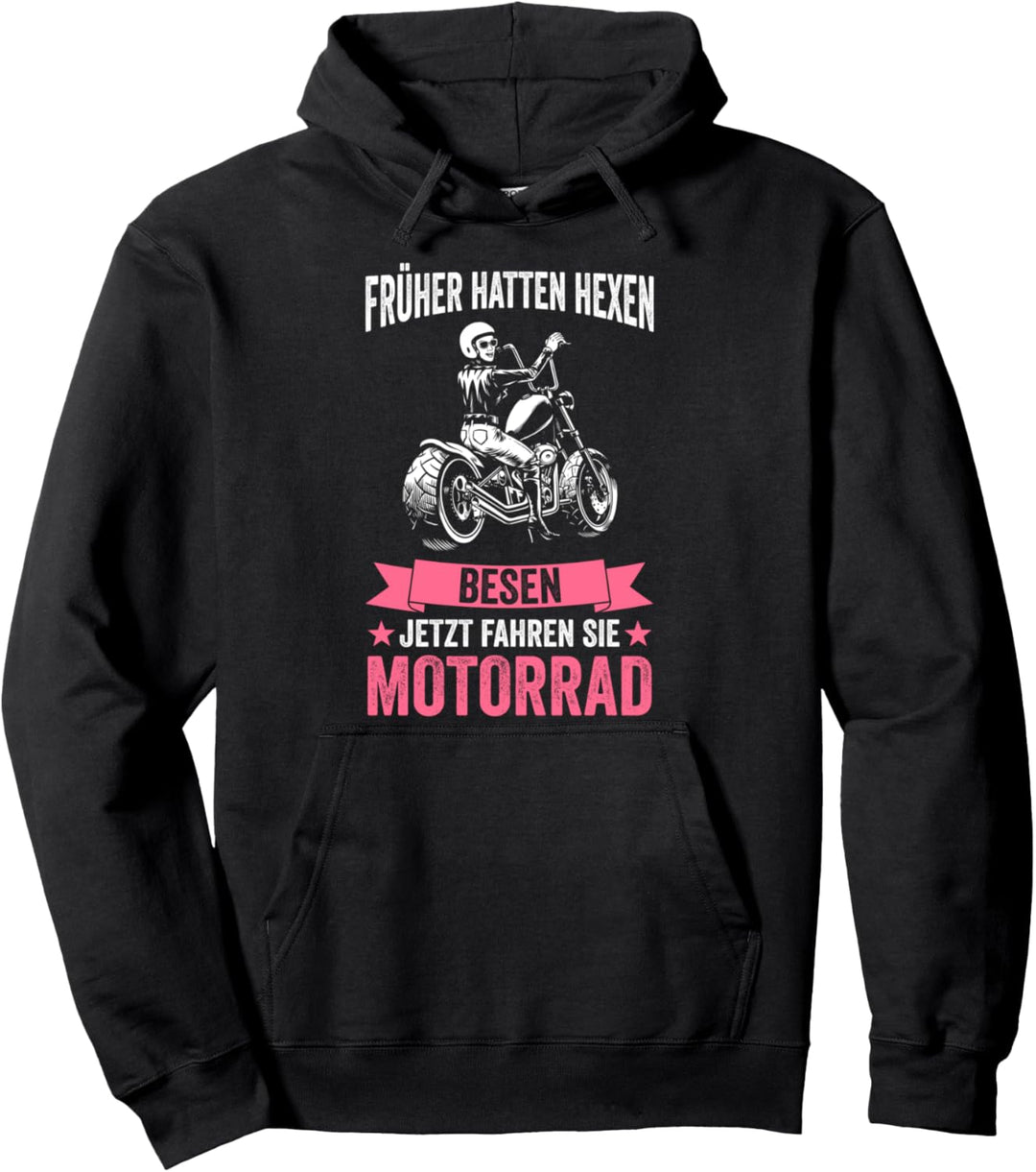 Motorrad Hexen Motorradfahrerin Bikerin Pullover Hoodie