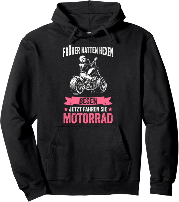 Motorrad Hexen Motorradfahrerin Bikerin Pullover Hoodie