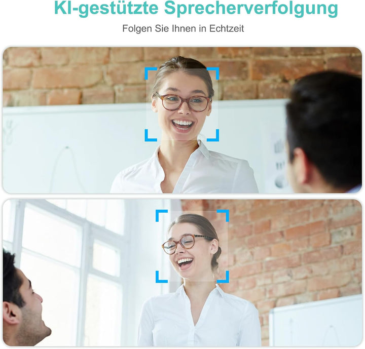 4K Videokonferenz-Webcam mit Mikrofon und Lautsprecher, AI-Powered Kamera für Videokonferenz mit Fer