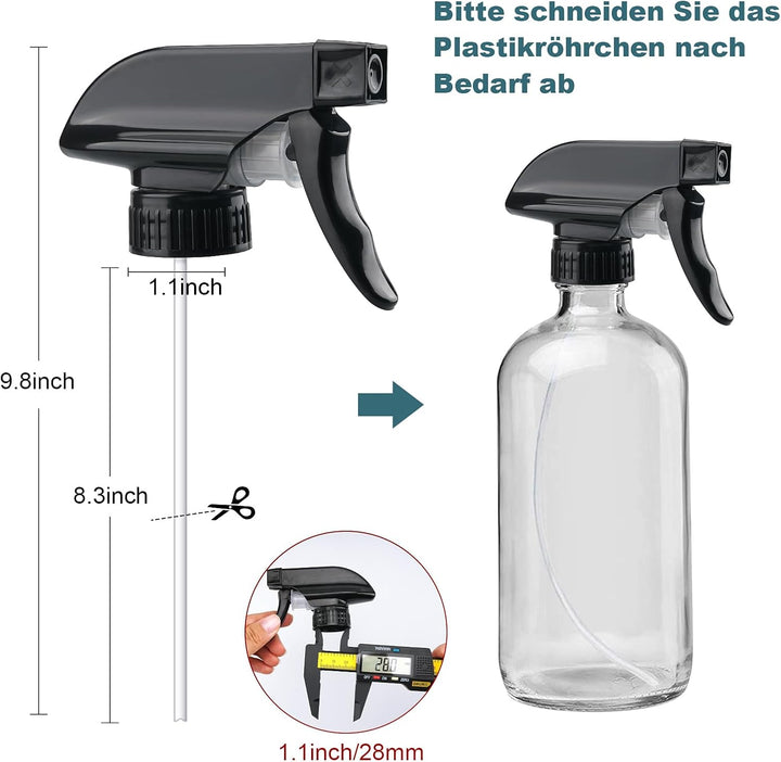 Sprühflaschendüsen aus Kunststoff, 8 Stück, robust, Ersatzkopf, auslaufsicher, Wasserflaschen-Sprühd