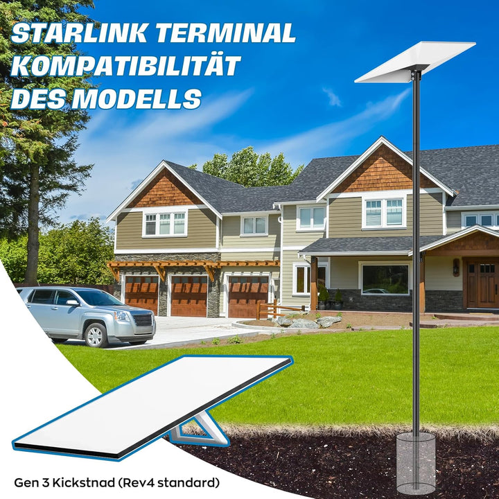 IMAYCC Starlink Gen 3 Halterung, 7.9 FT Verstellbare Starlink Gen 3 Pole Mount Kit mit Starlink Gen