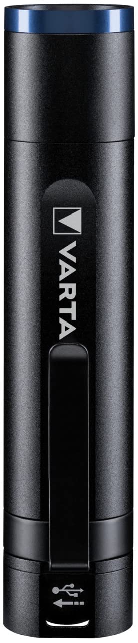 VARTA Taschenlampe LED aufladbar, Night Cutter F20R Leuchte, Lampe mit vier Leuchtmodi, inkl. Micro-