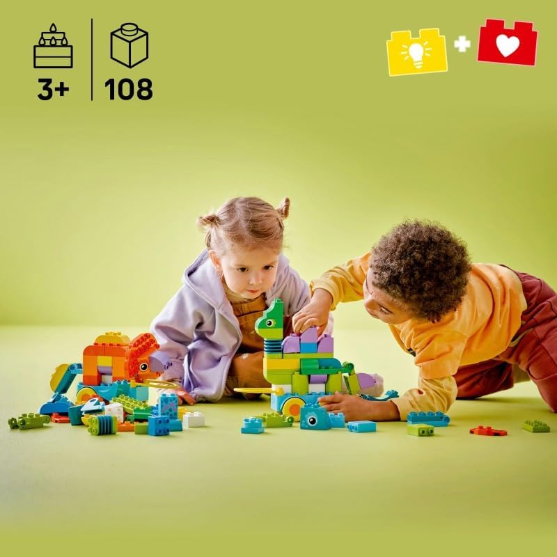LEGO DUPLO Town Dinos auf Rädern 3-in-1-Set - Spielzeug für Mädchen &amp; Jungen ab 3 Jahren - Diplodocu