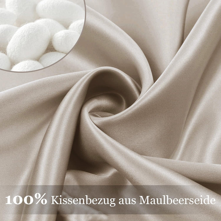 Adubor 100% Seidenkissenbezug 30x50cm für Haar und Haut, mit verstecktem Reissverschluss, beide Seit