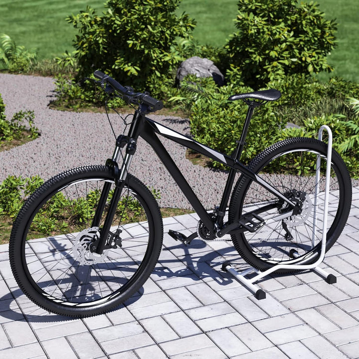8 x WELLGRO Fahrradständer - Stahl, sicherer Stand - Farbe weiss