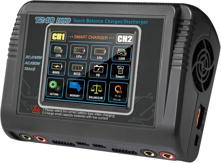 HTRC T240 DUO RC Balance Ladegerät/Entlader für Lilon LiPo LiFe LiHV NiCd NiMH PB Smart Batterie Dua