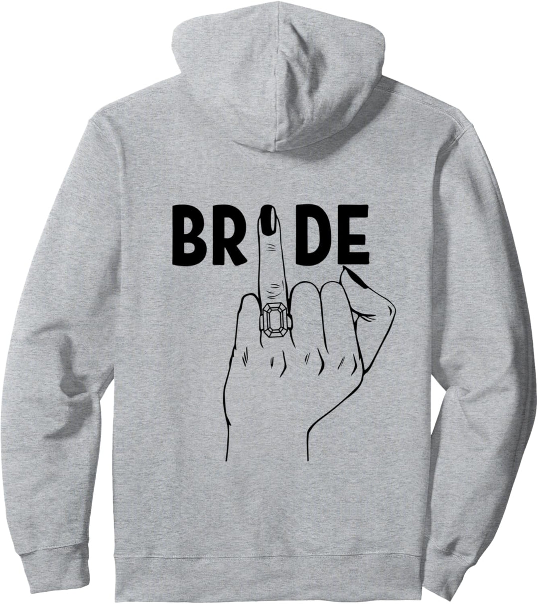 Cool Wedding Honeymoon Bachelorette Finger Ring Fiance Bride Pullover Hoodie