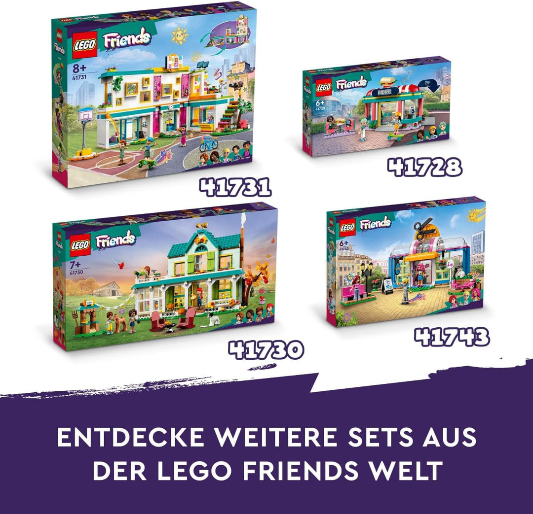 LEGO 41735 Friends Mobiles Haus, Camping-Spielzeug mit Auto, Tieren und Mini-Puppen Leo, Paisley & L
