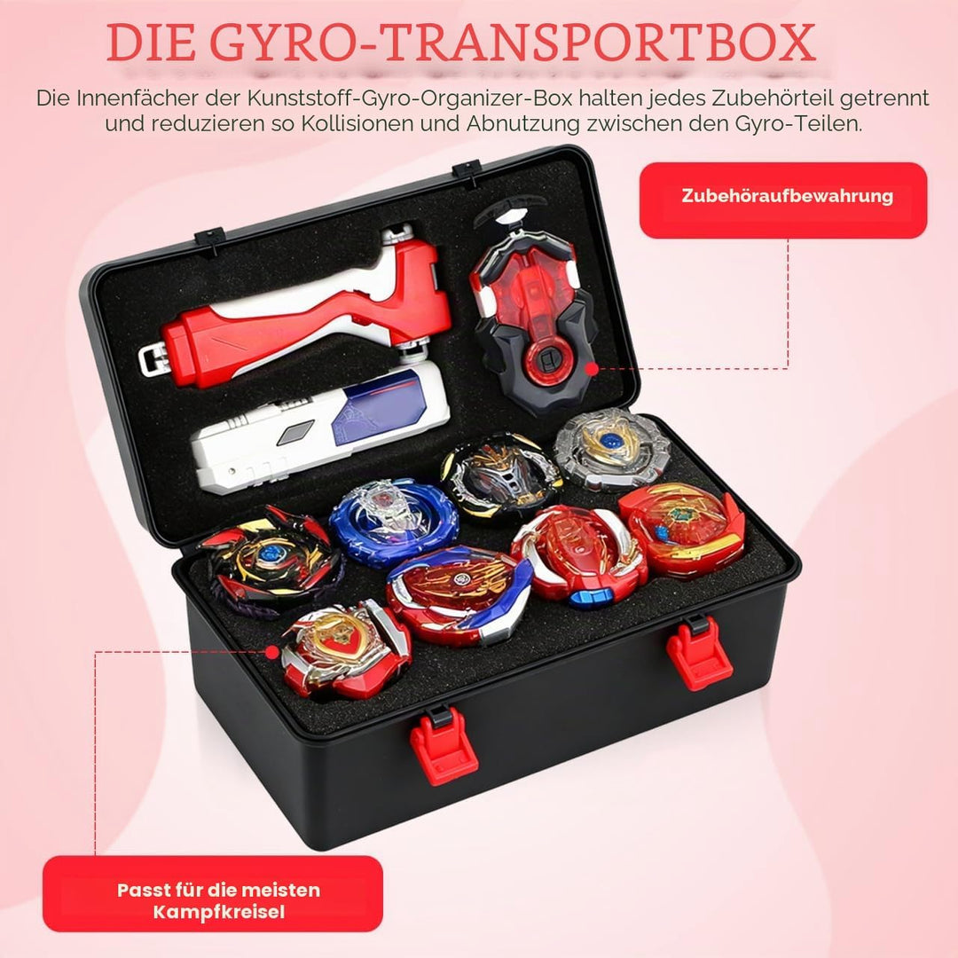 Gyro Organizer Aufbewahrungsbox mit Griff Leichter Kunststoff Battling Top Aufbewahrungskoffer für S