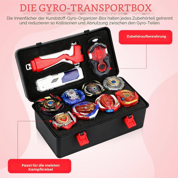 Battle-Top-Aufbewahrungsbox Mit Launcher-Set Tragbare Gyro-Organizer-Box Aus Kunststoff Mit Griff Un