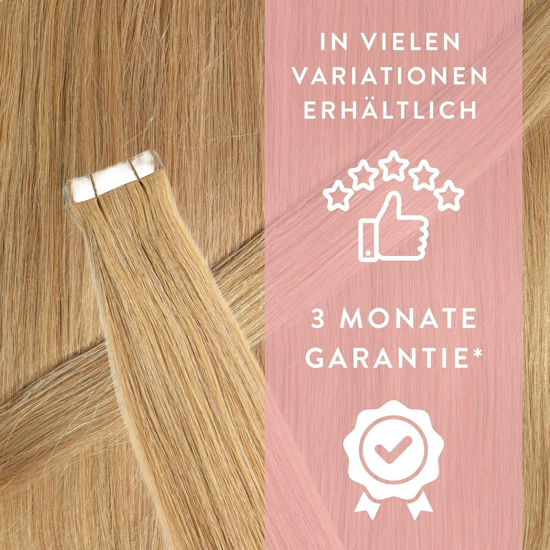 hair2heart Premium Tape Extensions Echthaar glatt - 10 Tapes 2.5g 50cm 9/31 lichtblond gold-asch 50c