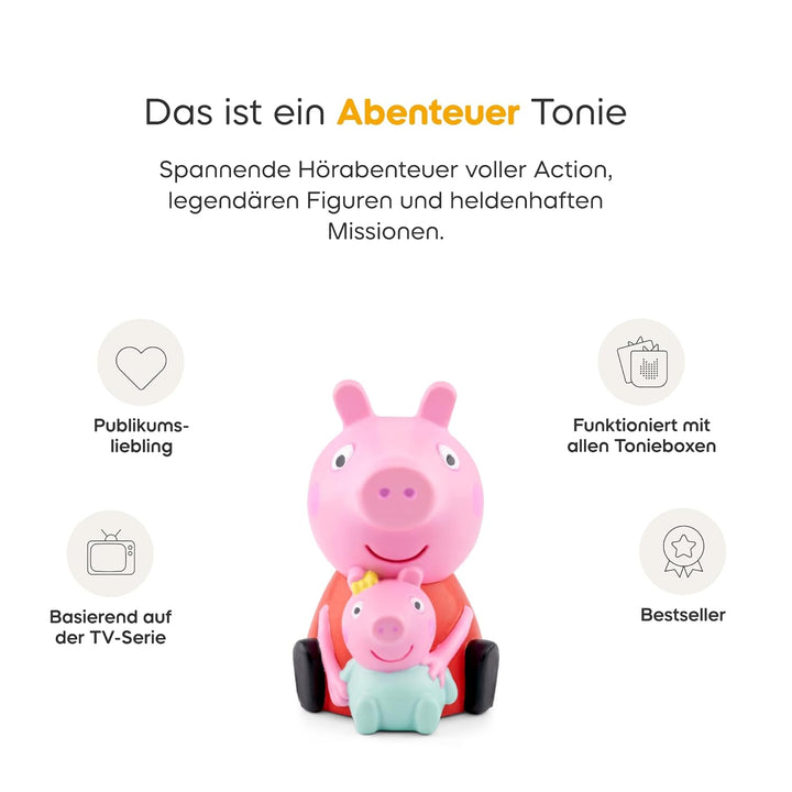 tonies Hörfigur für Toniebox, Peppa Pig – Peppa und das Neue Baby, 6 herzerwärmende Geschichten für