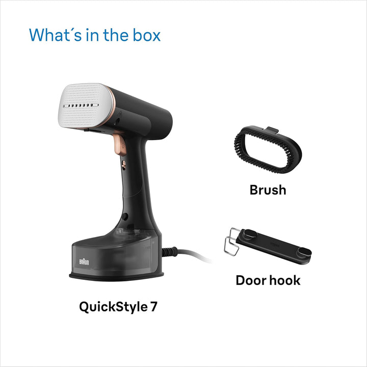 Braun QuickStyle 7 GS7077BK Dampfglätter, Dual FreeGlide 3D Technologie, FastSteam Technologie, Stea