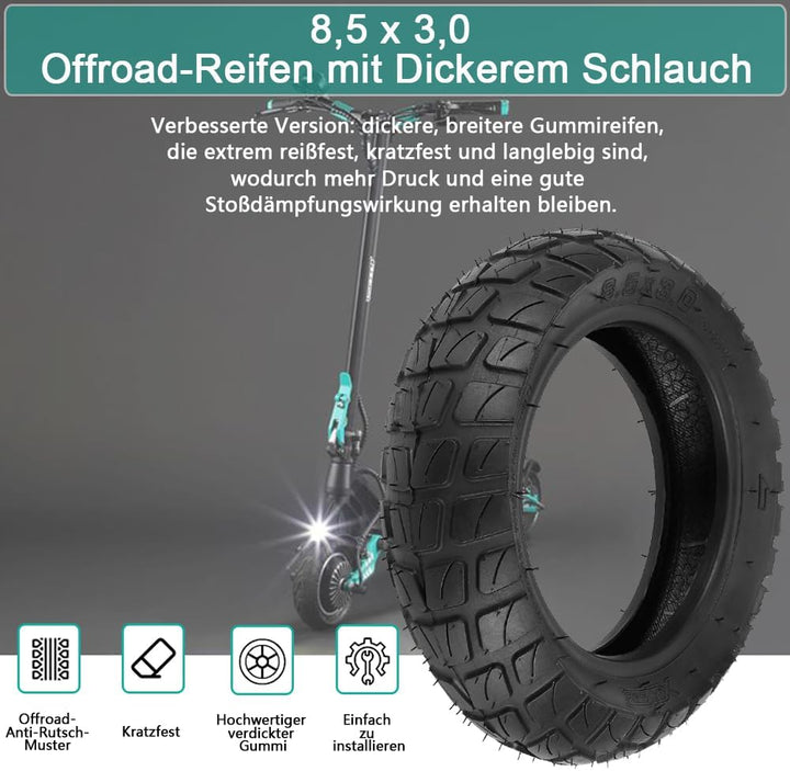 8,5 x 3 Ersatzräder Aussen- und Innen Reifen für KUKIRIN G2 Pro/Zero 9/VSETT 9/9+/Inokim Light 2 Ele