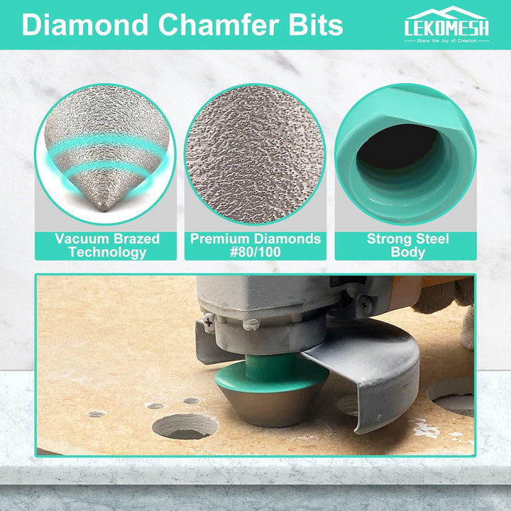 Diamant-Fasenbohrer 27-82MM - LEKOMESH Diamant Fasen-Bit zum Vergrössern und Beschneiden bestehender