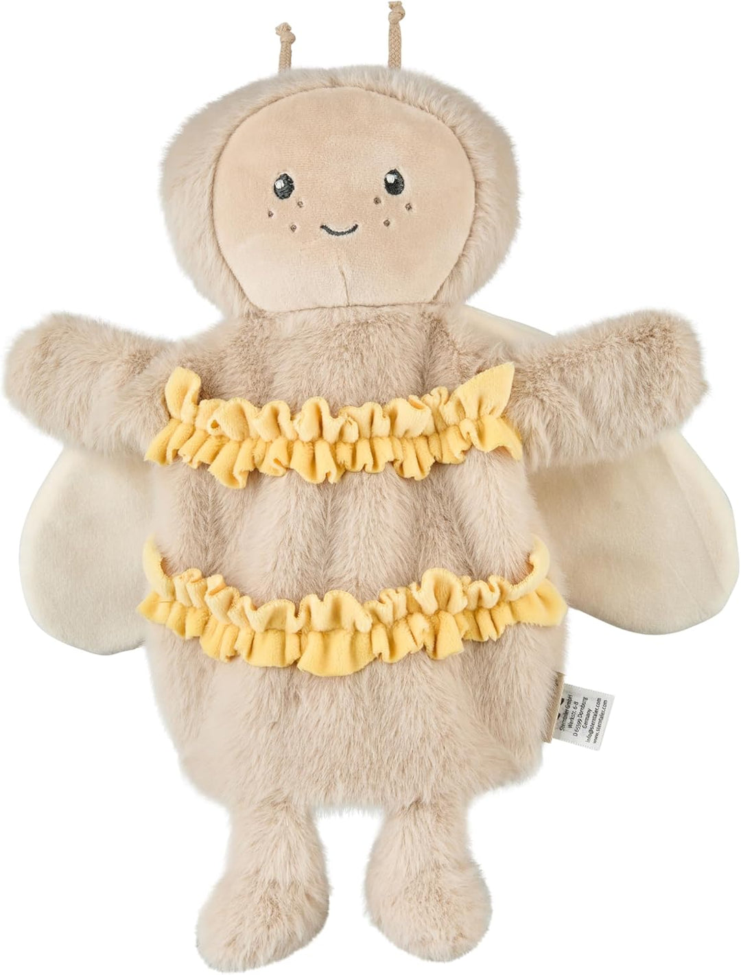 Sterntaler Handpuppe Biene aus weichem Flausch, Kinder- und Babyspielzeug, Kopf wattiert mit Polyest