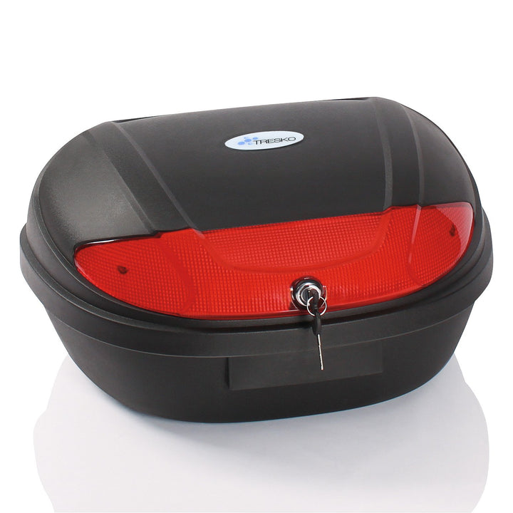 TRESKO XXL Topcase Motorradkoffer - passend für 2 Helme, Top case 48L universal, für Roller, Motorra