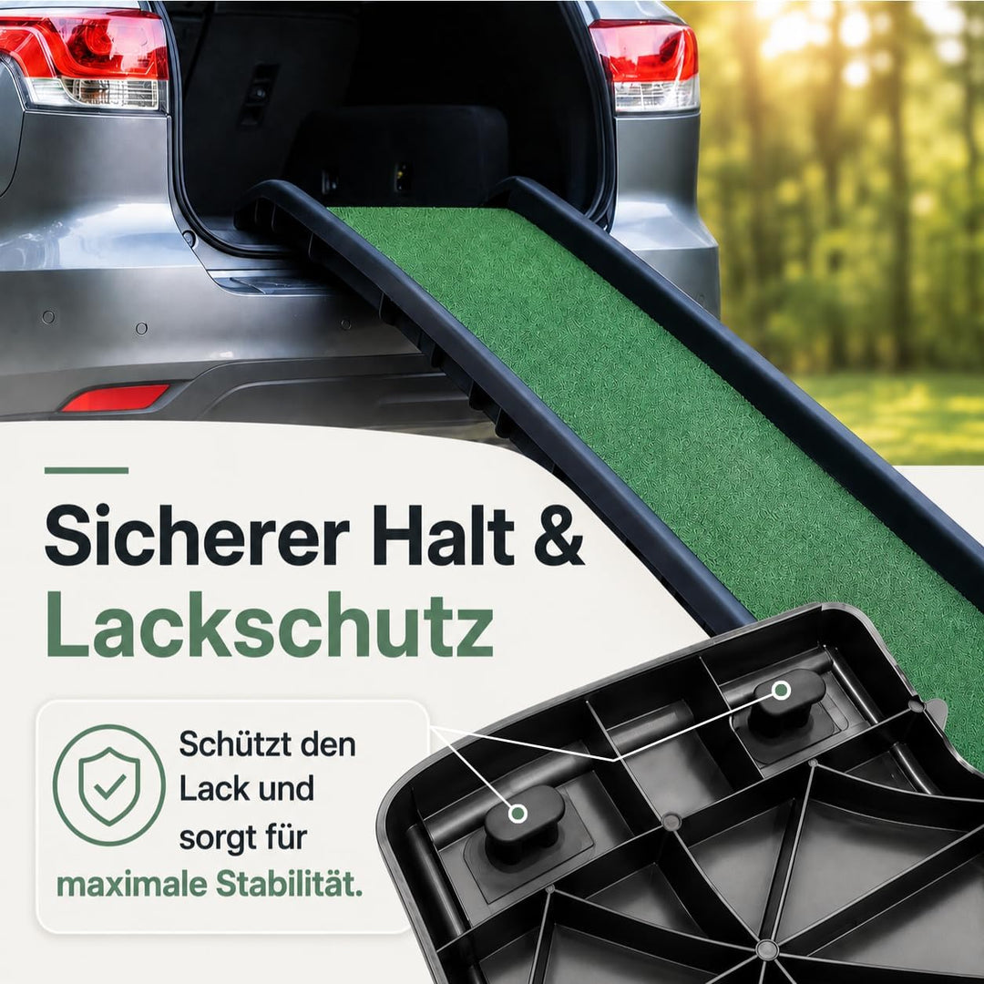Hunderampe Autorampe - rutschfest mit Kunstrasen, klappbar Hund Rampe Hundetreppe Hundeautorampe Kof