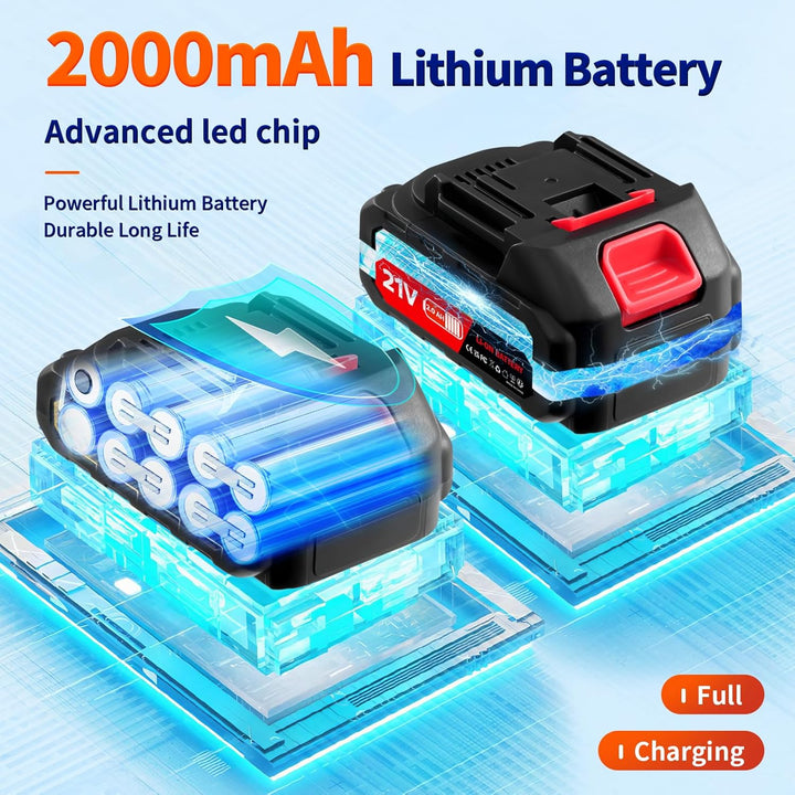 Akku Hochdruckreiniger, 21V 60Bar Mobile Akku-hochdruckreinige𝗿, Hochdruckreiniger mit 2 akkus, 3-in