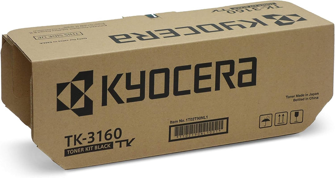 Kyocera TK-3160 Original Toner-Kartusche Schwarz 1T02T90NL1. Kompatibel für ECOSYS M3145dn & Logitec