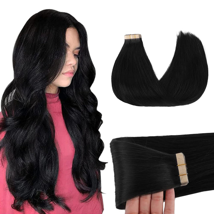 GOO GOO Tape in Extensions Echthaar, Tape Extensions Echthaar, 55cm 50g 20pcs, Extensions Echthaar,