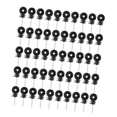 50 Pcs Ringisolator, Schwarz Schraube In Ring Isolatoren Ringisolator duchgehender Weidezaun Ringiso