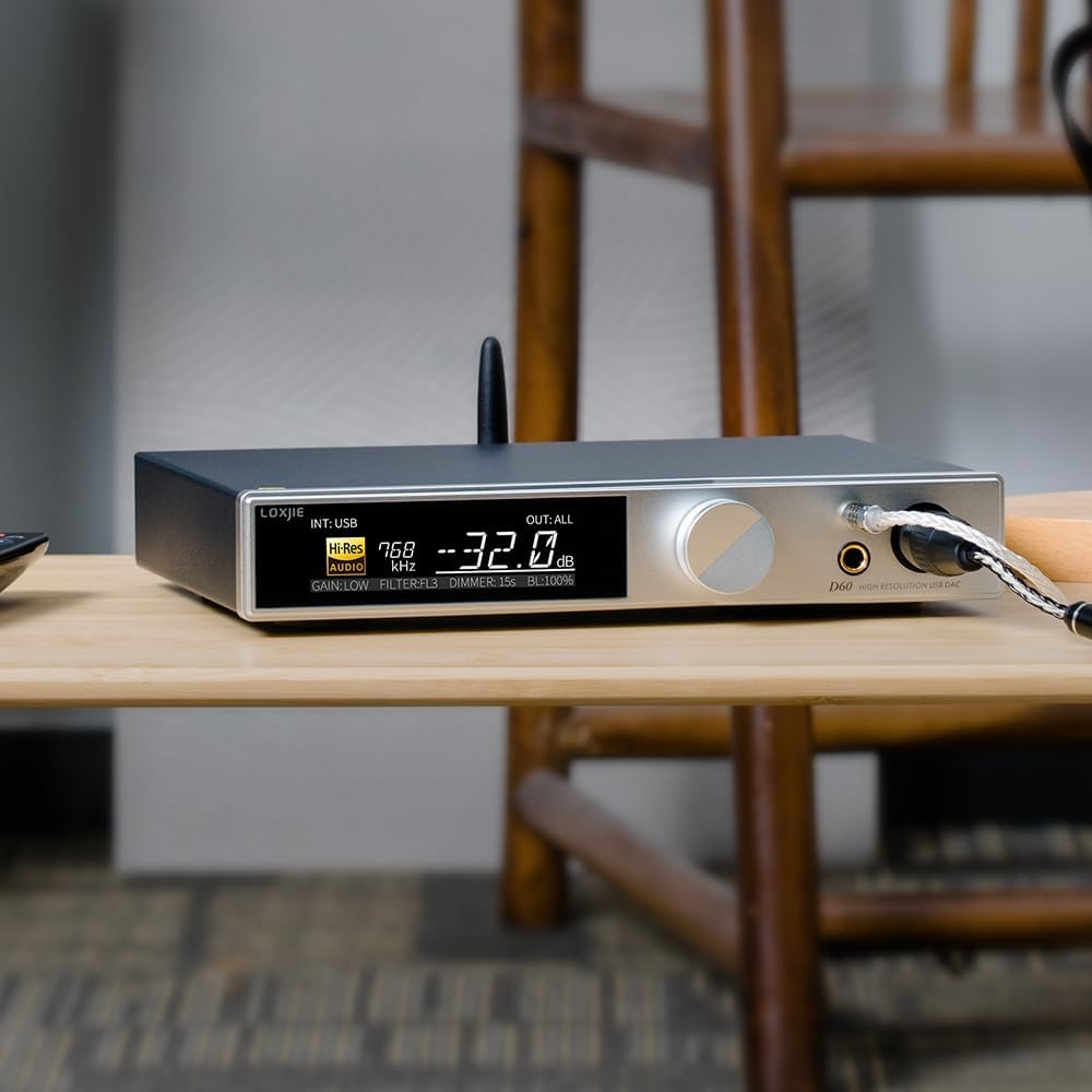 LOXJIE D60 HiFi Kopfhörerverstärker Decoder 6,35 mm/4,4 mm Kopfhörer Jack 300Ω 700mW x 2 Bluetooth 5