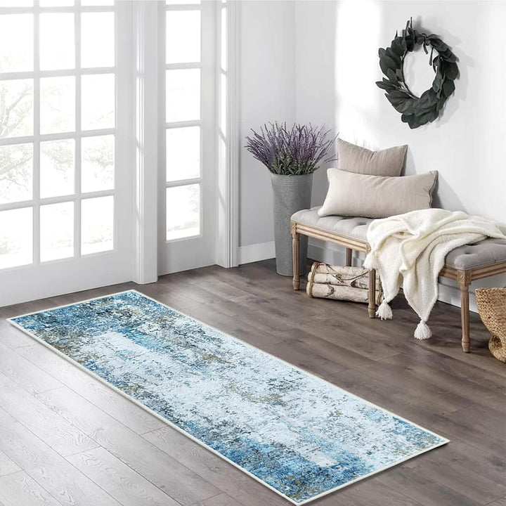Flurläufer Rutschfester Teppichläufer für Flure Küche &amp; Wohnzimmer waschbar leicht Langer Läufer (Cr