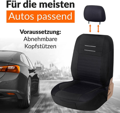 Upgrade4cars Auto-Sitzbezüge Schwarz | Auto-Schonbezüge Set für Vordersitze & Rückbank | Auto-Sitzbe