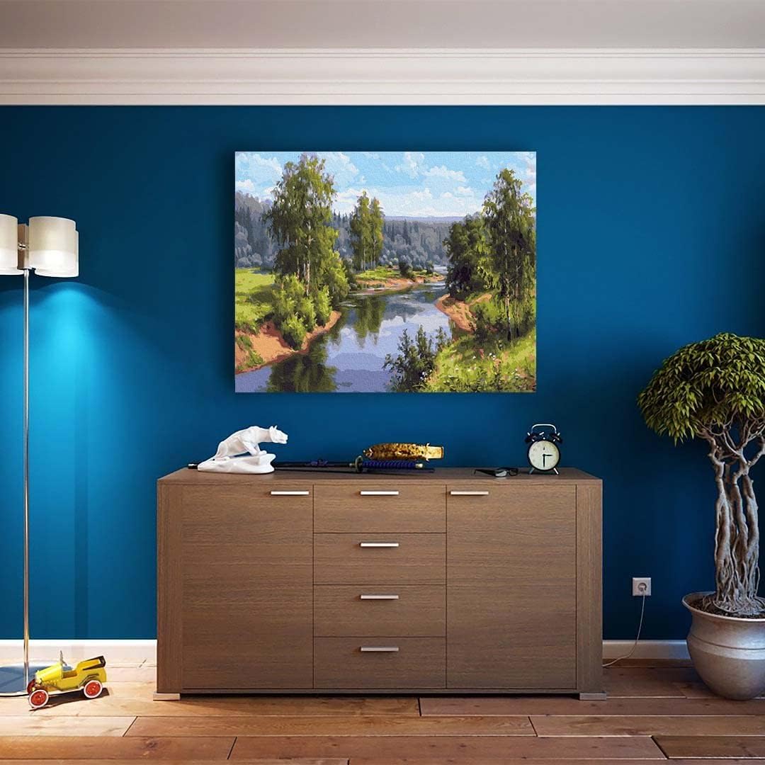 Artnapi Malen nach Zahlen Erwachsene mit Rahmen | DIY Handgemalt | Sommerlandschaft | Kit für Anfäng