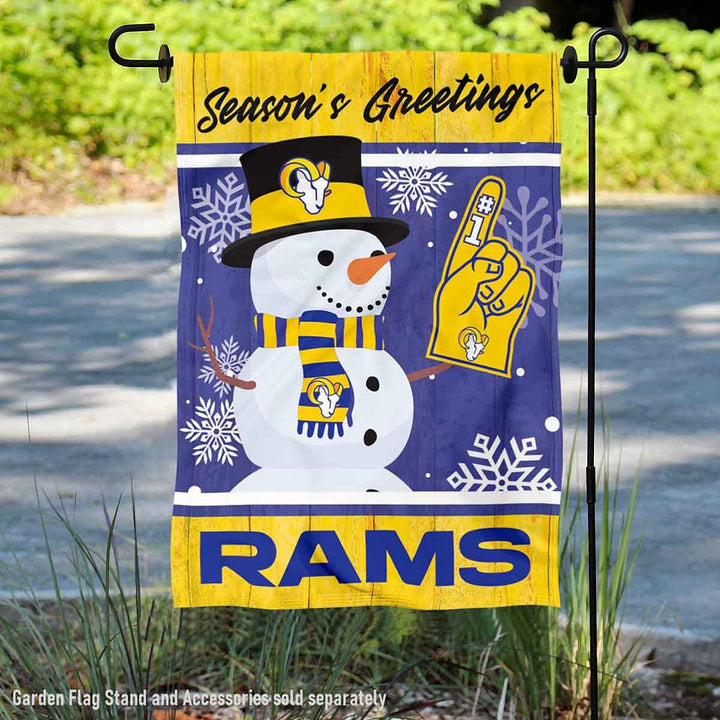 Los Angeles Rams Weihnachtsflagge, doppelseitig, für den Winter, Schnee