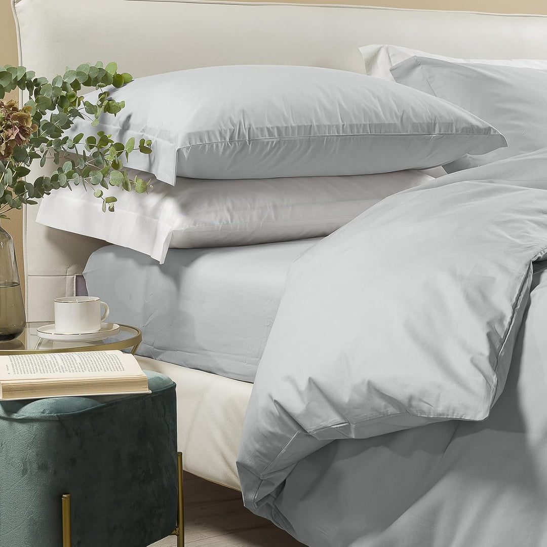 Caleffi Bettbezug für Doppelbett, Perkal, Perlgrau, 73567 160 x 190 cm Perlgrau, 160 x 190 cm Perlgr