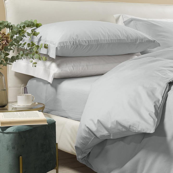 Caleffi Bettbezug für Doppelbett, Perkal, Perlgrau, 73567 160 x 190 cm Perlgrau, 160 x 190 cm Perlgr