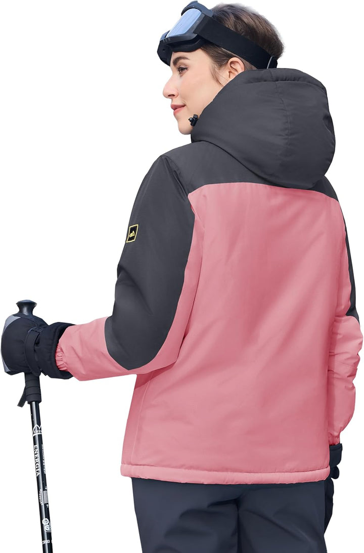 MAGCOMSEN Winterjacke Damen Skijacke mit Fleece Parka Winter Softshell Jacke Ski Snowboardjacke Wass