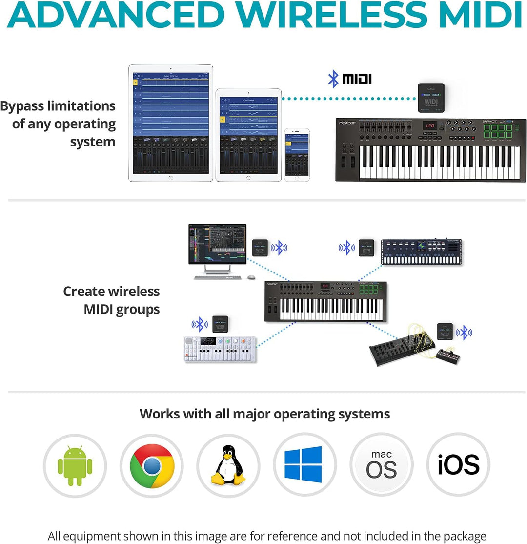 CME WIDI Uhost - Bluetooth MIDI Interface + USB Host für Class Compliant USB MIDI Instrument, MIDI C