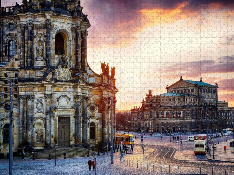 CALVENDO Puzzle Dresden 2017 / Geburtstagskalender Semperoper Dresden 1000 Teile Lege-Grösse 64 x 48