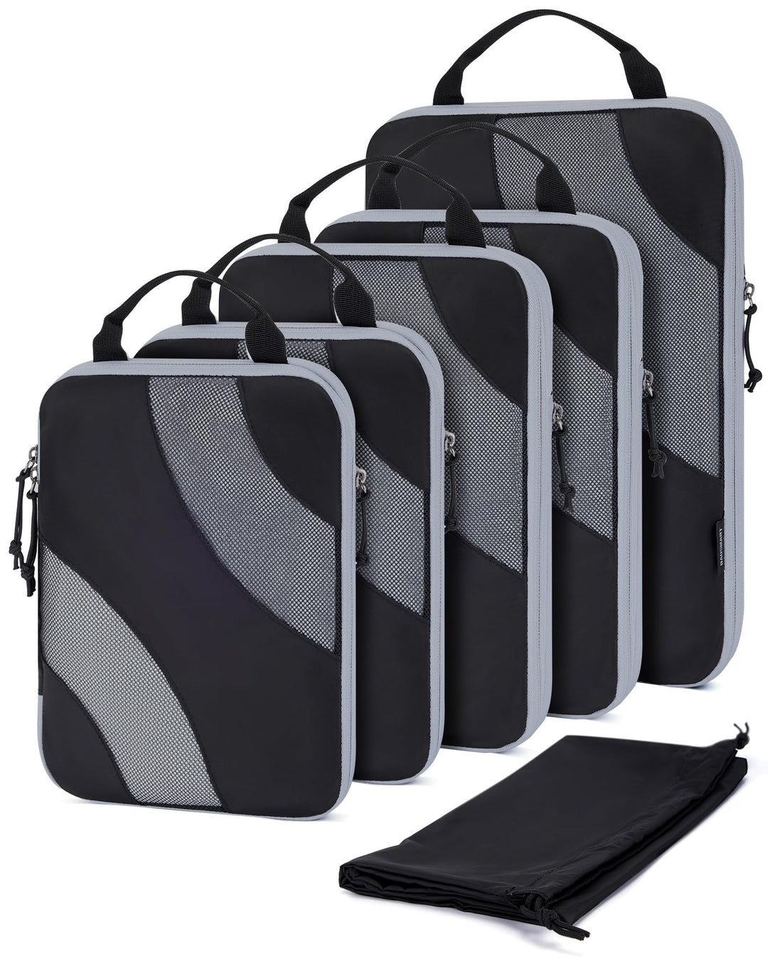 BAGSMART Packing Cubes Compression 6 Stück, Packwürfel Kompression Koffer Organizer Set, Travel Esse