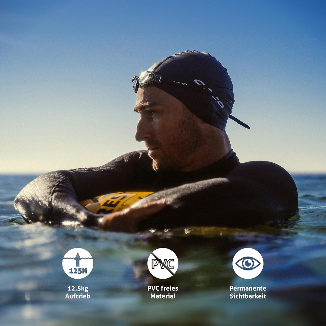 Restube Schwimmboje - Aufblasbare Schwimmhilfe für Schwimmen, Schnorcheln, Triathlon, SUP, Freiwasse