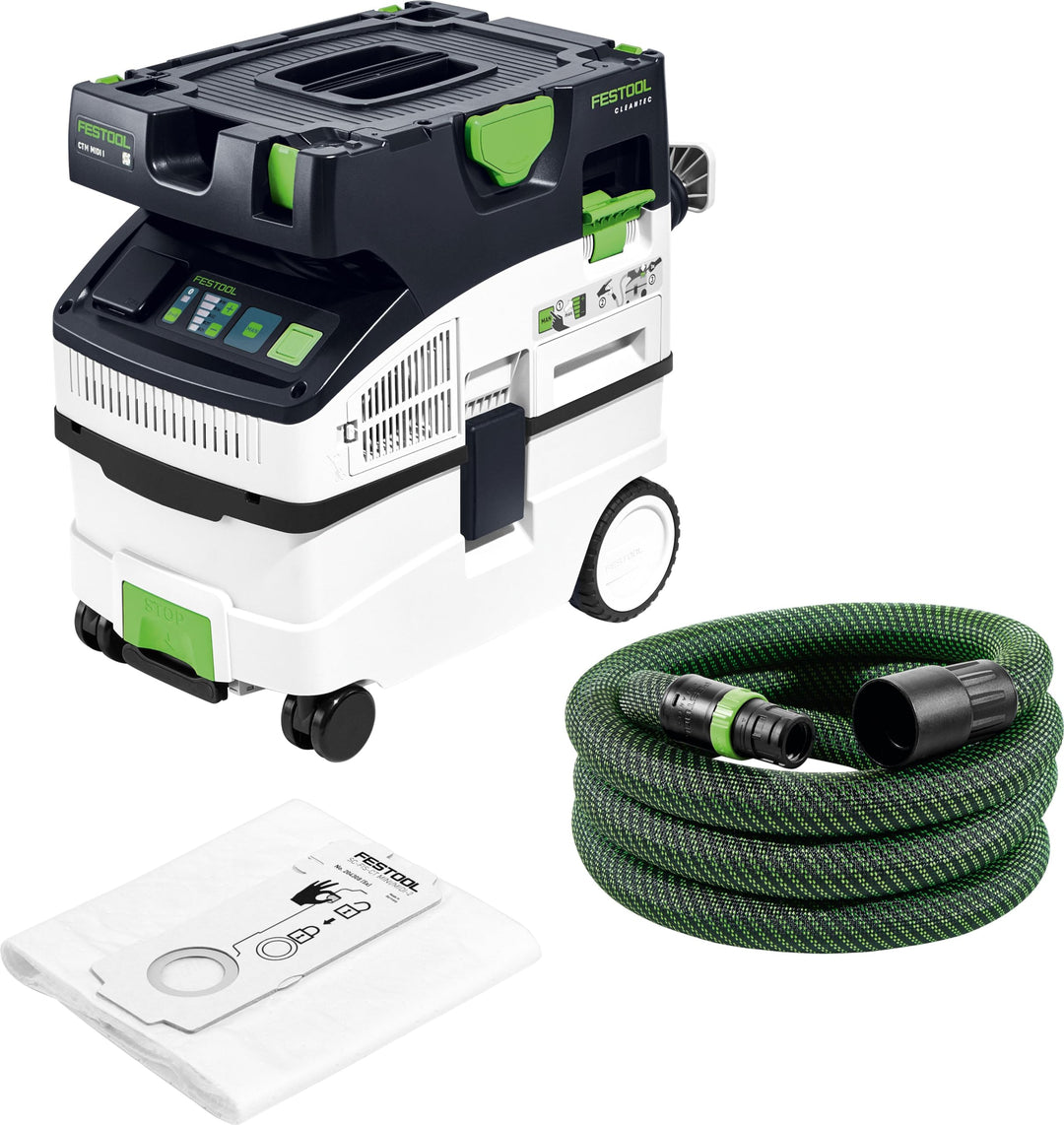 Festool Absaugmobil CTM MIDI I CLEANTEC (mit Hauptfilter, SELFCLEAN Filtersack, Saugschlauch glatt Ø