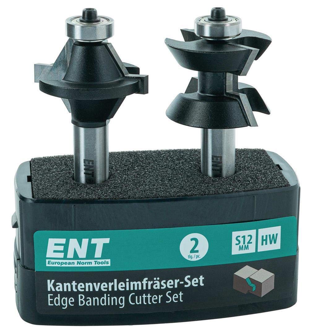 ENT 16478 2-tlg. Kantenverleimfräser-Set für stabile Eckverbindungen, HW, Schaft (S) 12 mm, Durchmes