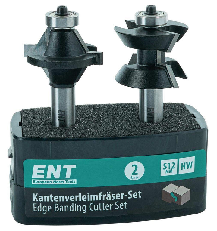 ENT 16478 2-tlg. Kantenverleimfräser-Set für stabile Eckverbindungen, HW, Schaft (S) 12 mm, Durchmes