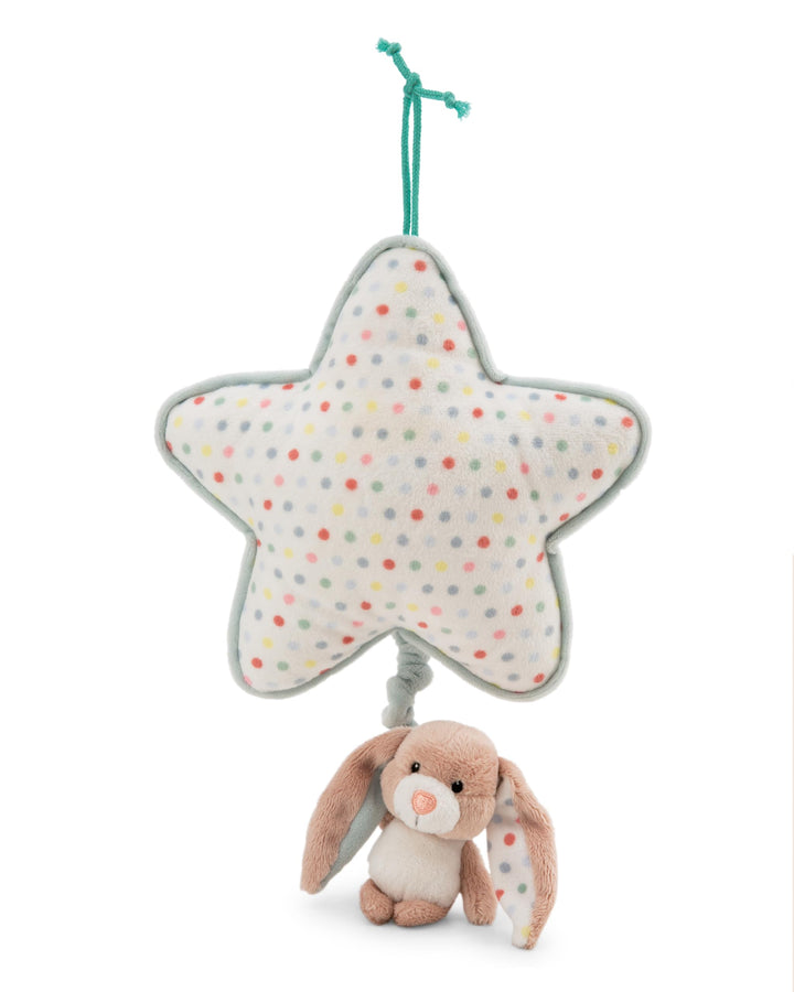 NICI Spieluhr Stern 21x20cm mit Hase Fjella 9cm - rosa - Einschlafhilfe für Babys und Kleinkinder ab