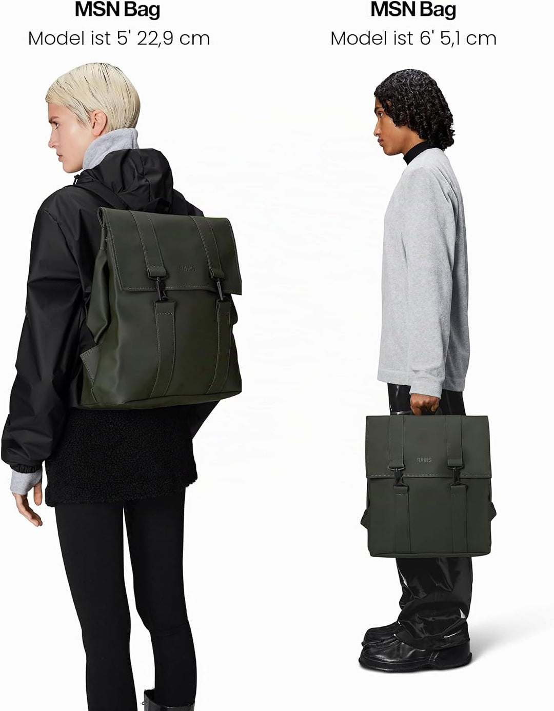 RAINS Unisex MSN Bag Rucksack, Einheitsgröße (2023 edition) Grün