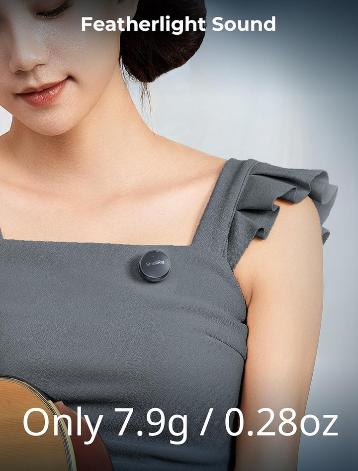 SMALLRIG S60 Kabellos Lavalier Mikrofon mit USB C für iPhone, Android, Mini-Mikrofon mit 44H Akkulau