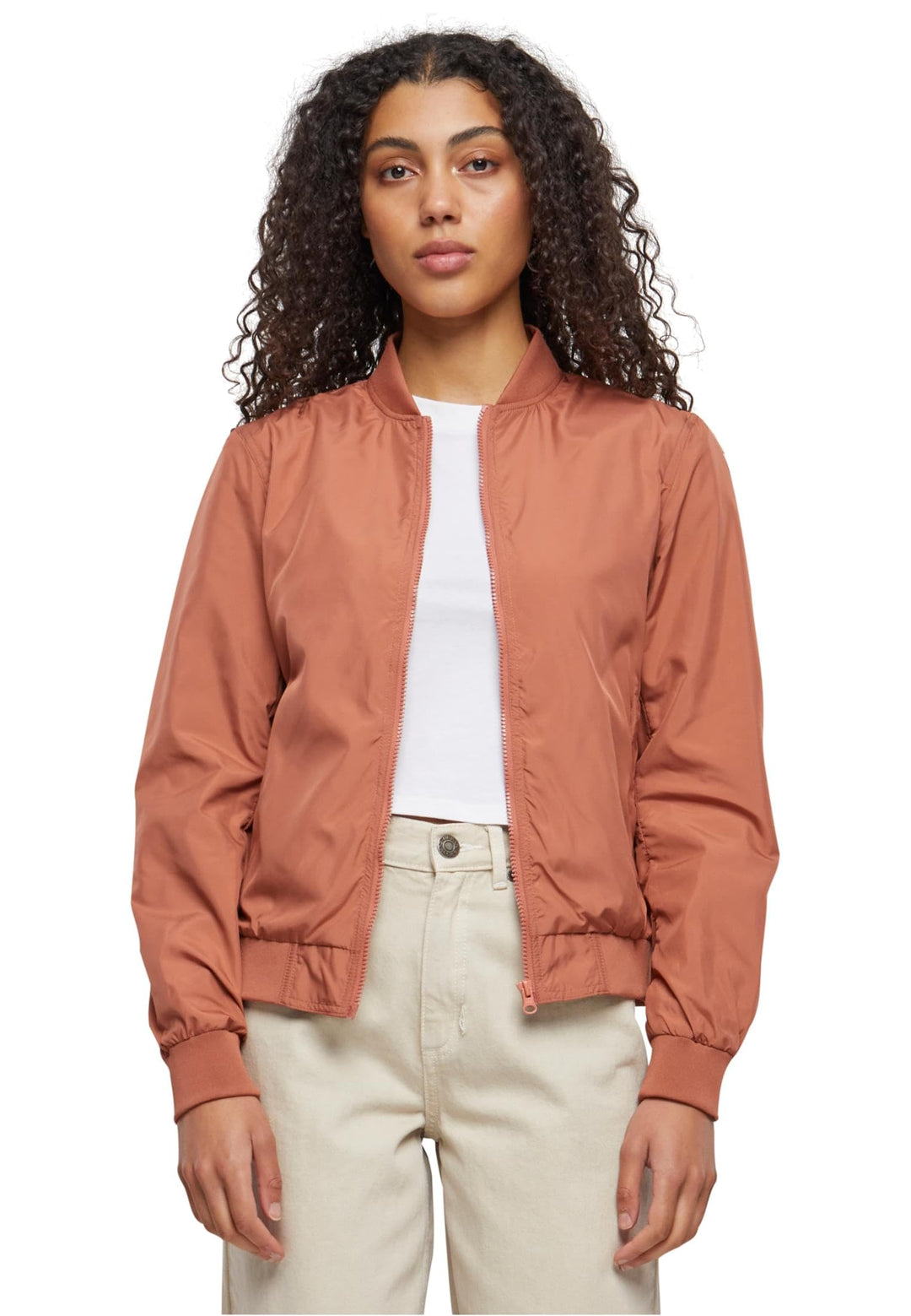 Urban Classics Damen Bomberjacke Ladies Light Bomber Jacket, leichte Fliegerjacke für Frauen in viel