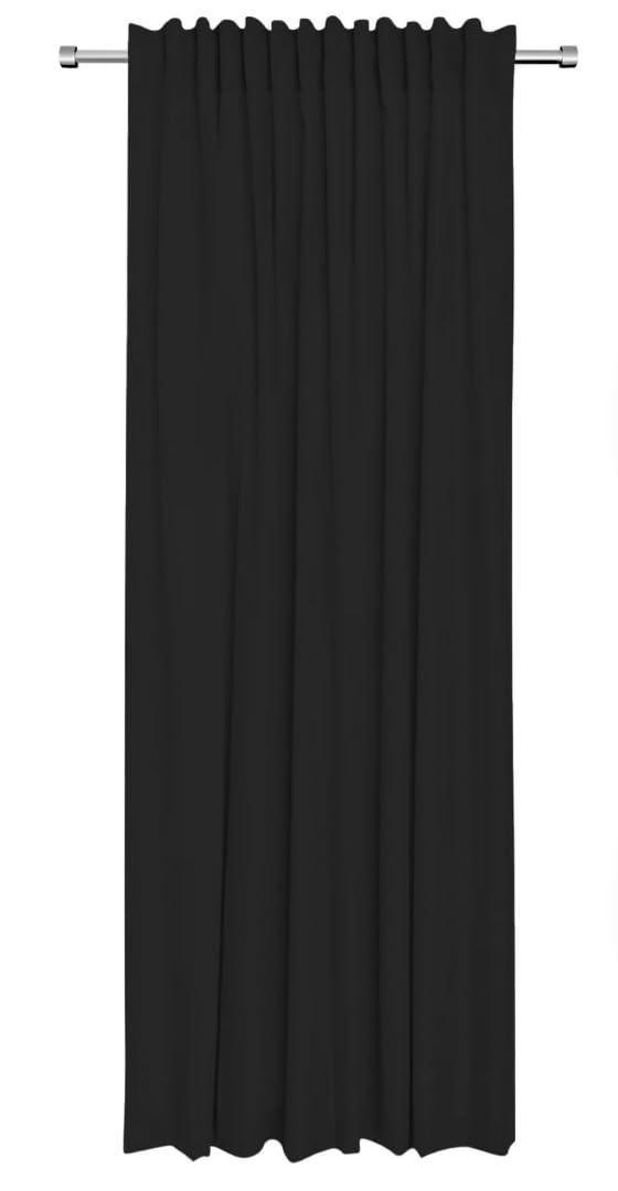 Rollmayer Vorhänge mit Tunnelband Kollektion Vivid (Dunkel Grafit 61, 135x260 cm - BxH) Blickdicht U